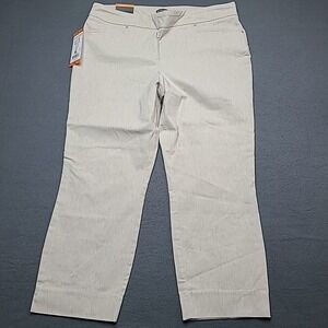 Hilary Radley Womens XXL Capri Pants Cream Pullon Stretch